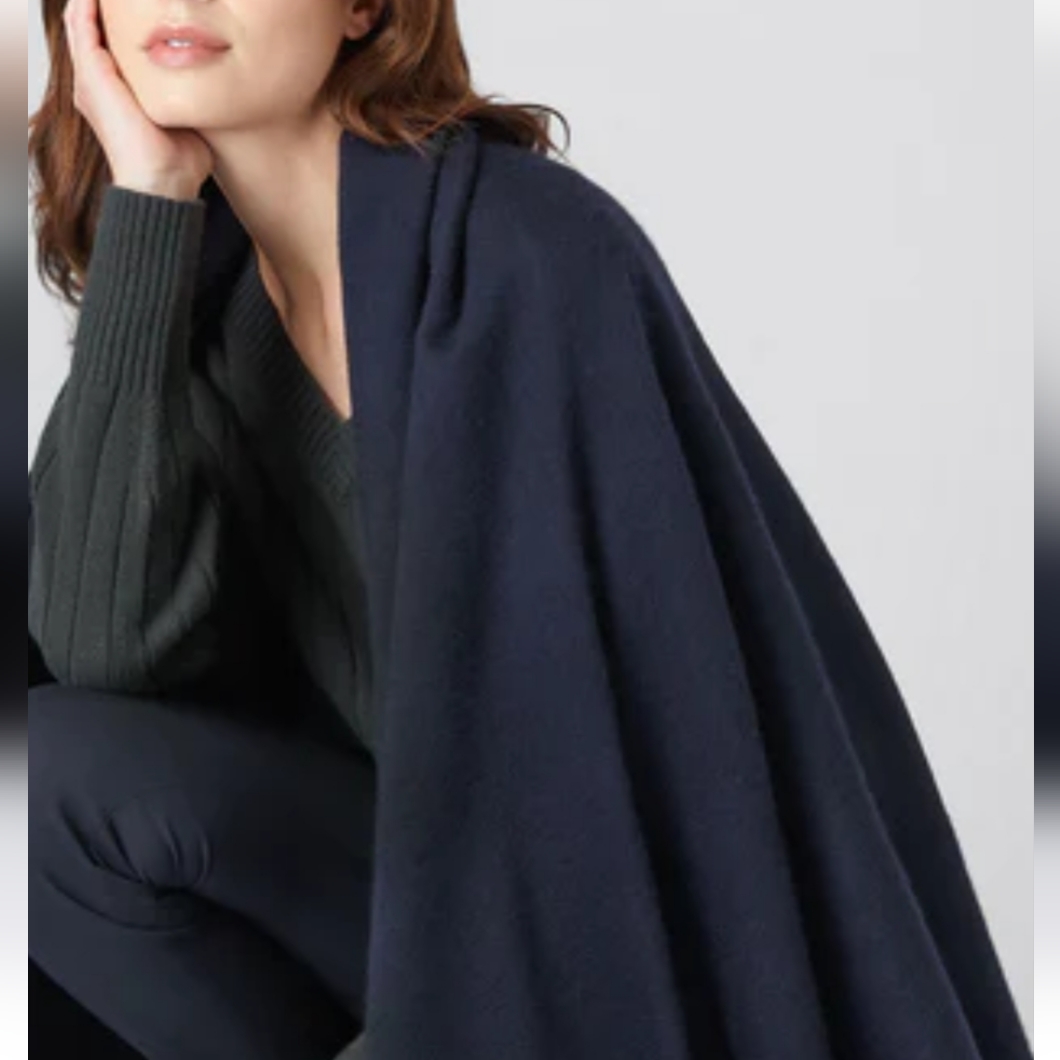 Deep Navy Wrap Cape...Wool